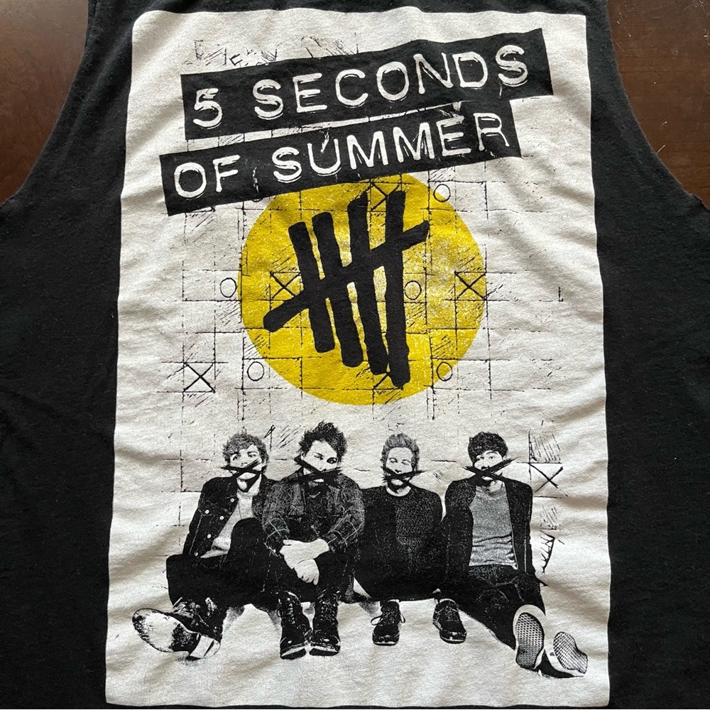 5 Seconds Of Summer Black Graphic Muscle Top, Size S - Picture 10 of 10